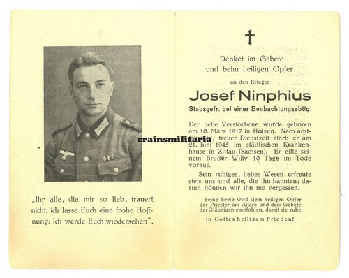 Orig sterbebild beobachter - sterbebild,