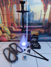 Edle Wasserpfeife, LED Shisha, Schläuche, Zange, Kohlegrill Hot Turbo, 75cm hoch