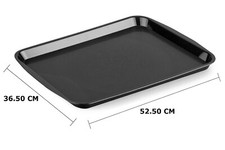 Serviertablett Groß, Kunststoff. 53 cm großes Serviertablett, Schwarz, Gastro