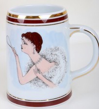 Bierkrug Scherzkrug 0,5 L Porzellan handgemalt 1976