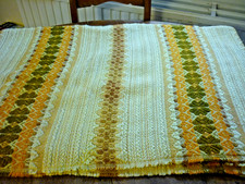 Vintage Decke 1970 Wollgemisch Überwurf 130x220 cm Mittelalter Piraten Wikinger