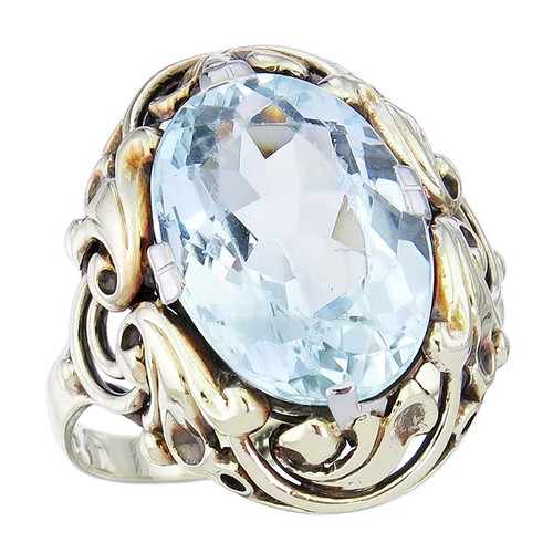 Ring aquamarin 585er gelbgold - aquamarin,