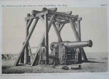 Militär Litho Schießversuche 8 Zoll Kanonenrohr Artillerie Genie-Wesen 1870, 2