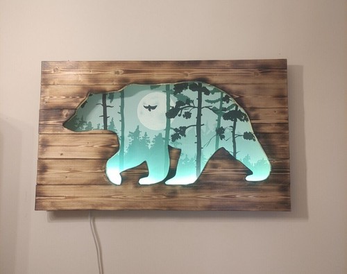 Leuchtbär aus holz - für, wand