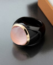 Designer Achat-Ring Rosenquarz