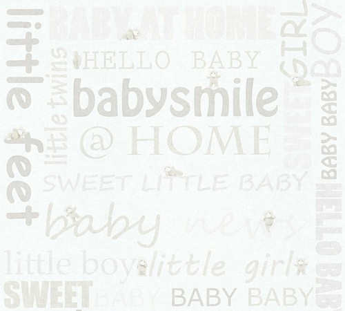 Kindertapete teddy schrift - kindertapete,