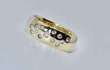Sternenhimmel Brillant Ring 585/14K Gelbgold 9,54 Gramm, ca. 0,25 ct., Gr. 56