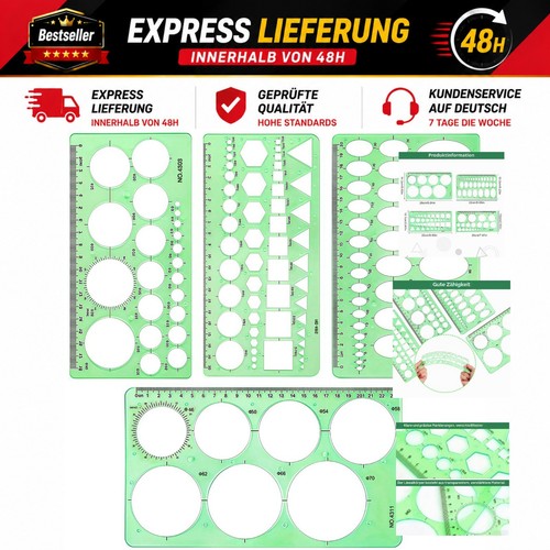 4pcs kreisschablone set - kreisschablone,