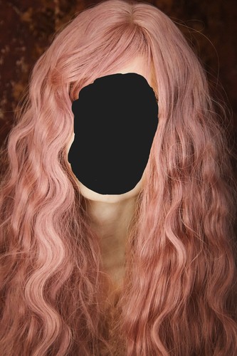 Perücke rosa lang wellig