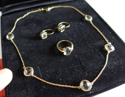 Prasiolith set collier - set:,