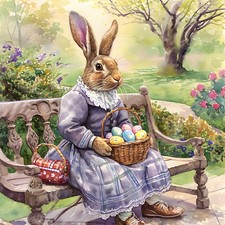 Wandbild Osterhase Hase Bank