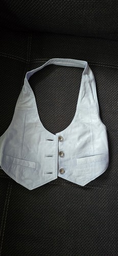 Leder weste damen grau - weste, gr.