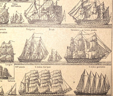 Alte Lithographie, Marine