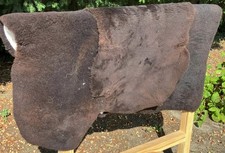 Merino Lammfell Schaffell Fell Teppich Braun Grau kurzgeschoren 2.Wahl 100-140cm