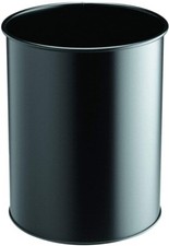 DURABLE 330101 Papierkorb Metall Mülleimer rund 15l - schwarz - B-Ware