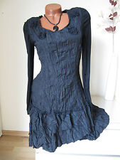 Crash Kleid Tunika Weste Kleiderrock Volant tailliert Rosetten 40 42 schwarz