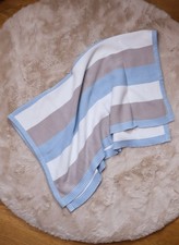 Babydecke von Sei Design - Strick Schmusedecke 3farbig gestreift Kuscheldecke