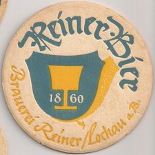 Reiner Bier, Lochau - historischer Bierdeckel / Bierfilz "1860" aus Österreich