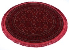 Orientteppich klassisch Afghan Rund 100x100 cm Lagerverkauf fein gewebt Rot Neu