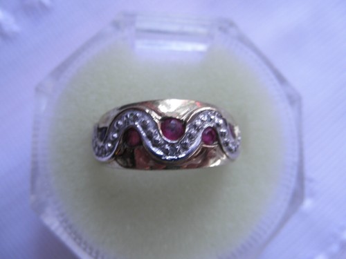 Band ring 333er gelbgold rubin - band-ring,333er, gelbgold,rubin