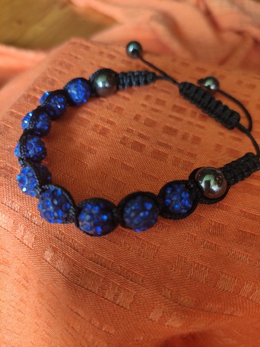 Shamballa armband blaue strass - blaue,