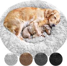 X-XL Plüsch Donut Kissen Haustierbett Hundekorb Kuschelbett für Katzen und Hunde