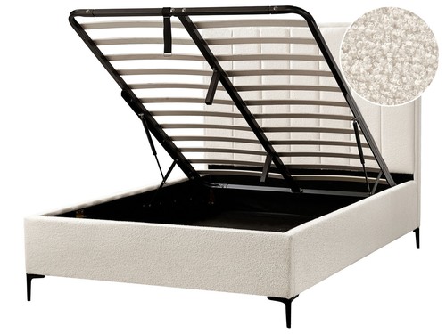 Polsterbett bouclé creme - bouclé,