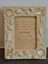 Muschel Ornament Bilderrahmen Fotorahmen Standrahmen Maritim für Fotos 9x13 cm