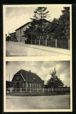 Rieseby, Bahnhofshotel, Backsteinhaus, Ansichtskarte 