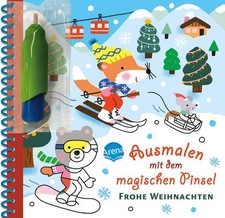 Frohe Weihnachten. Ausmalen mit dem magischen Pinsel. Malbuch mit Wassertankstif