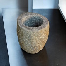 Zahnputzbecher Flussstein Naturstein Zahnbürsten Becher Stein Badezimmer natur