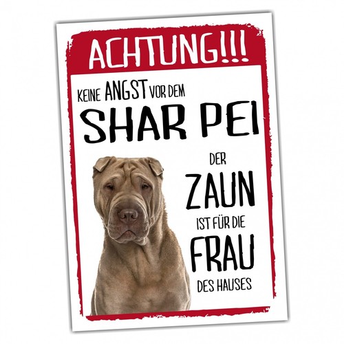 Shar pei dog schild achtung - shar,