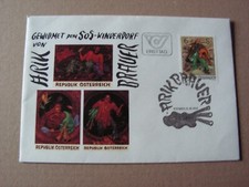 Ersttagsbrief - Arik Brauer "Der liebe Augustin Gewidmet dem SOS-Kinderdorf 1976