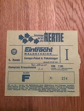 Ticket Europapokal der  Pokalsieger Eintracht Frankfurt - AS Monaco 1.Runde 1974