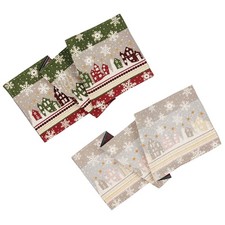 SANDER Winter Lights Gobelin-Tischläufer Läufer Tischband Häuser Winter 32x96 cm