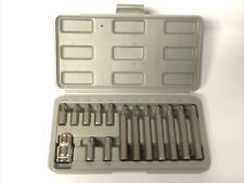 15 teilig Steckschlüssel Bit Satz Innentorx Vielzahn T-Profil T20-T55 kurz lang