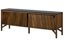 Sideboard Kommode 185 cm Mango Holz braun Granit Platte schwarz Massivholz Möbel