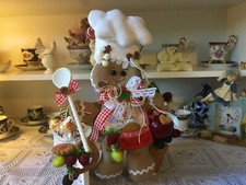 Deko Weihnachten Lebkuchenmann Holzbank Früchte Kuchen n. Tilda Art Landhaus NEU