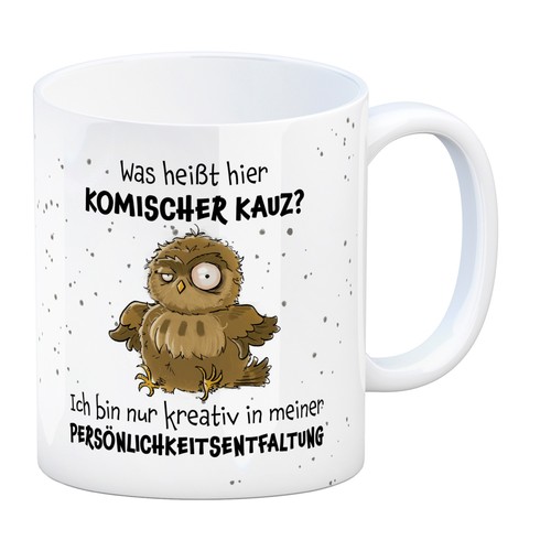 Eule kaffeebecher mit spruch - mit,