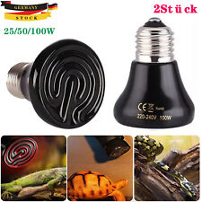 2X Wärmelampe Heizlicht Reptilien Aquarium Keramik Wärmestrahler 25W-100W E27 DE