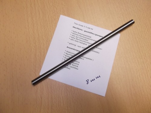 Titan rundmaterial 8mm grade - titan,