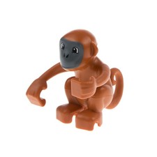 1x Lego Duplo Tier Affe dunkel orange Gesicht grau Ringelschwanz 60363c01pb02