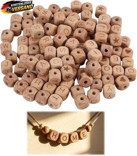 Holzbuchstabenperlen set 120 - holzbuchstabenperlen,
