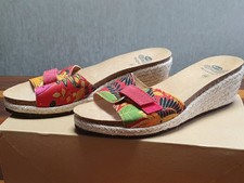 Scholl Damenschuhe - Pantoletten "Bioprint" - m. Klettverschluss - Bunt - Gr. 40