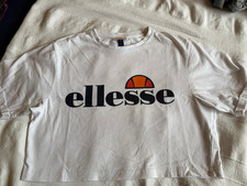 ellesse T-Shirt kurz geschnitten Gr. 38 US 6 UK 10 weiß bauchfrei