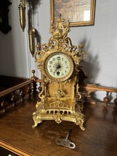 Prunkuhr Gründerzeit Historismus  Uhr um 1880 Vergoldet