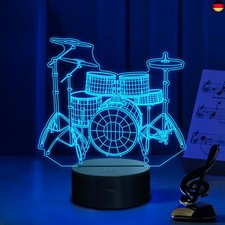 Ammonite Schlagzeug Kit Nachtlicht, Drum-kit 3D-Illusionslampe für Kinder, 16 