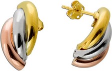 Tricolor Goldohrringe 375 9K