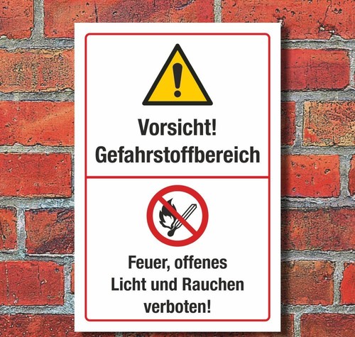 Schild gefahrstoffbereich - schild,