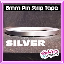 SILBER Auto Pin Streifen Coach Line Band Styling Streifen 6 mm x 10 Meter